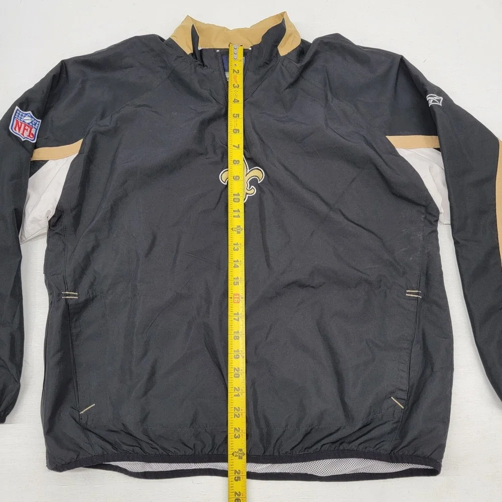 REEBOK New Orleans Saints NFL 1/4 Zip Pullover Windbreaker Youth XL Side Zip EUC